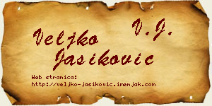 Veljko Jasiković vizit kartica
